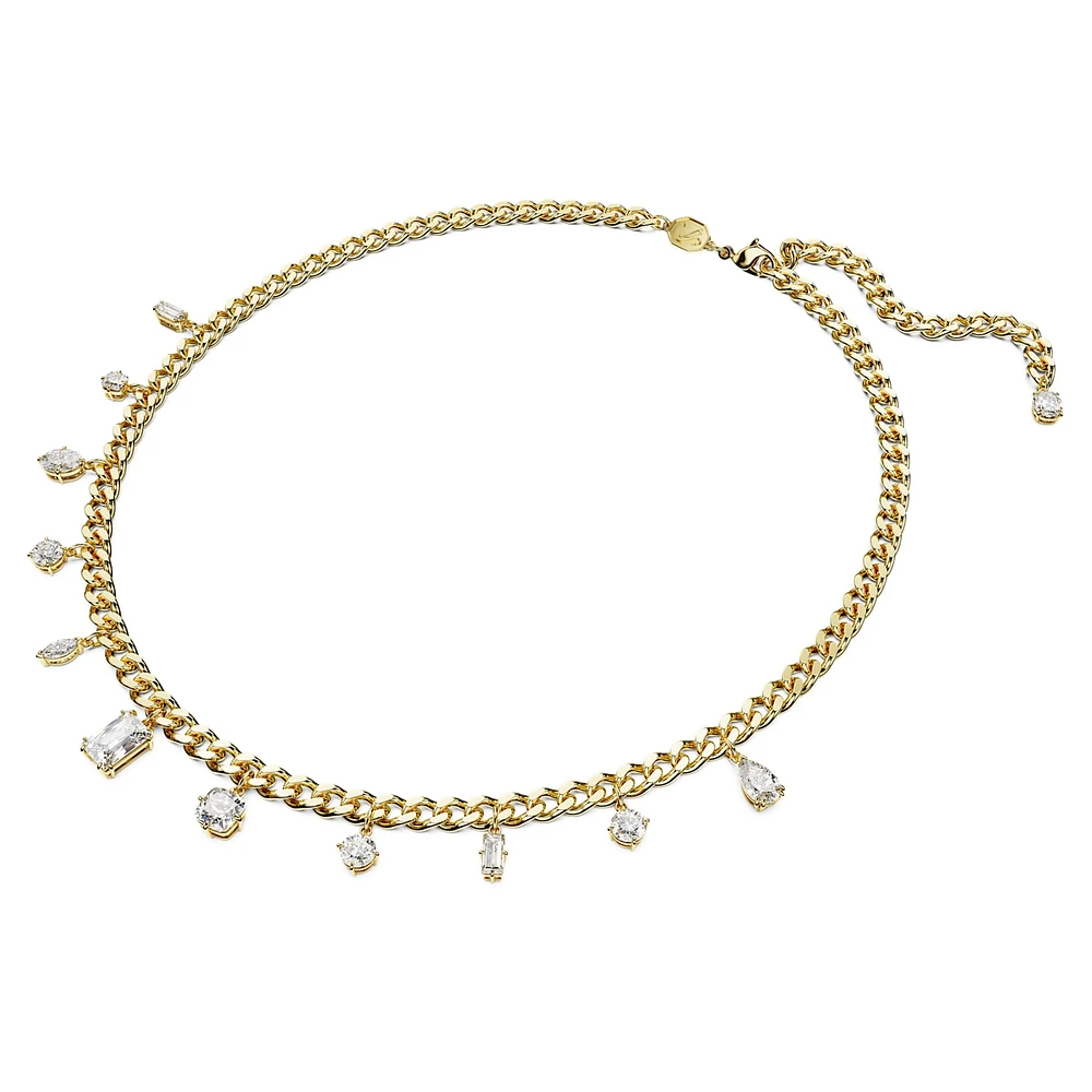Dextera necklace, White, Gold-tone plated by SWAROVSKI