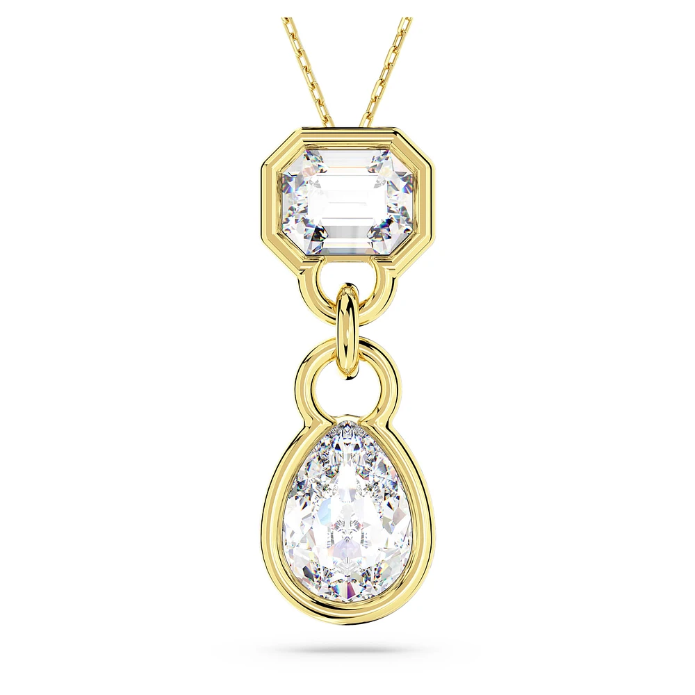 Imber pendant, Mixed cuts, White, Gold-tone plated by SWAROVSKI