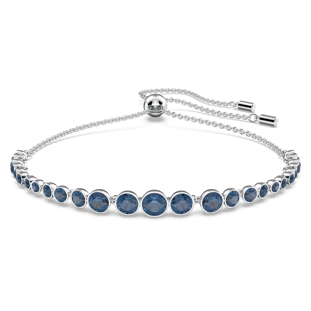 Imber Emily bracelet, Mixed round cuts, Blue, Rhodium plated by SWAROVSKI