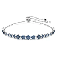 Imber Emily bracelet, Mixed round cuts, Blue, Rhodium plated by SWAROVSKI