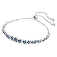 Imber Emily bracelet, Mixed round cuts, Blue, Rhodium plated by SWAROVSKI