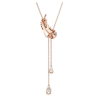 Nice Y pendant, Feather, White, Rose gold-tone plated by SWAROVSKI