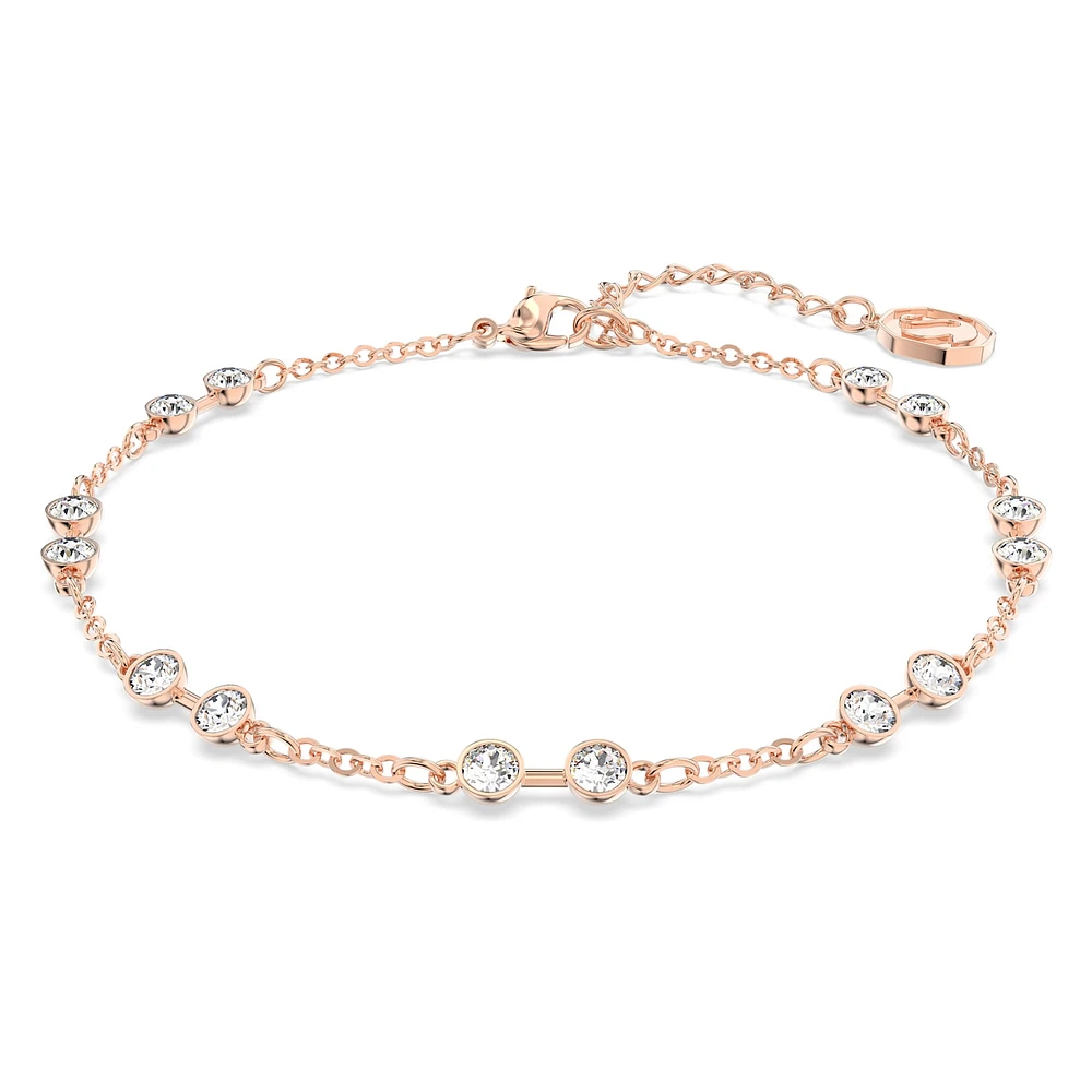 Swarovski Remix Collection strand, Round cut, White, Rose gold-tone plated by SWAROVSKI