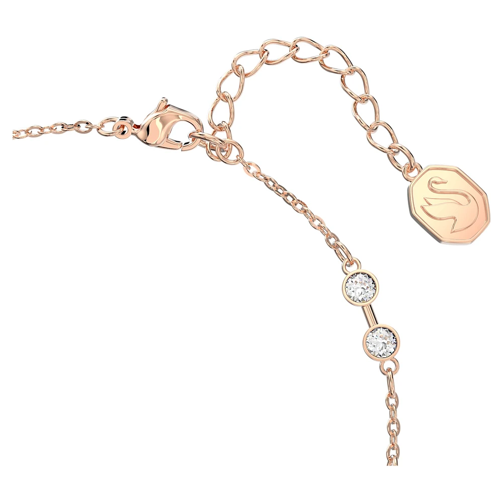Swarovski Remix Collection strand, Round cut, White, Rose gold-tone plated by SWAROVSKI