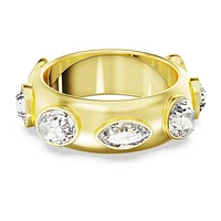 Dextera ring, Mixed cuts, White, Gold-tone plated by SWAROVSKI