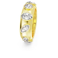 Dextera ring, Mixed cuts, White, Gold-tone plated by SWAROVSKI