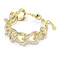 Dextera bracelet, Statement, Mixed cuts, White, Gold-tone plated by SWAROVSKI