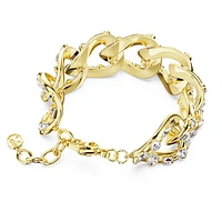 Dextera bracelet, Statement, Mixed cuts, White, Gold-tone plated by SWAROVSKI