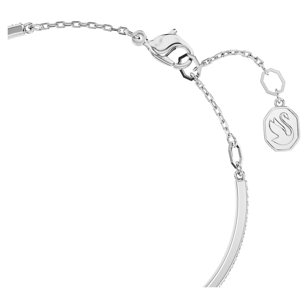 Luna bangle, Moon, White, Rhodium plated by SWAROVSKI