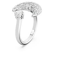 Luna open ring, Moon, White, Rhodium plated by SWAROVSKI