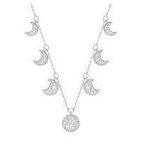 Luna choker, Moon, White, Rhodium plated by SWAROVSKI