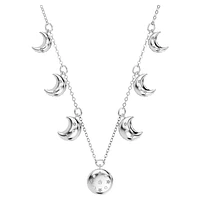Luna choker, Moon, White, Rhodium plated by SWAROVSKI