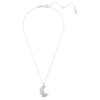 Luna pendant, Moon, White, Rhodium plated by SWAROVSKI