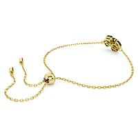 Idyllia bracelet, Mixed cuts, Clover, Green, Gold-tone plated by SWAROVSKI