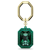 Key ring, Octagon cut, Green, Mixed metal finish by SWAROVSKI