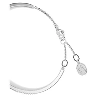 Mesmera bangle, Mixed cuts, White, Rhodium plated by SWAROVSKI