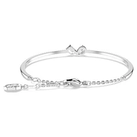 Mesmera bangle, Mixed cuts, White, Rhodium plated by SWAROVSKI