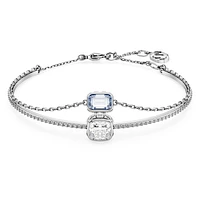 Stilla bangle, Mixed cuts, Blue, Rhodium plated by SWAROVSKI