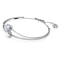 Stilla bangle, Mixed cuts, Blue, Rhodium plated by SWAROVSKI