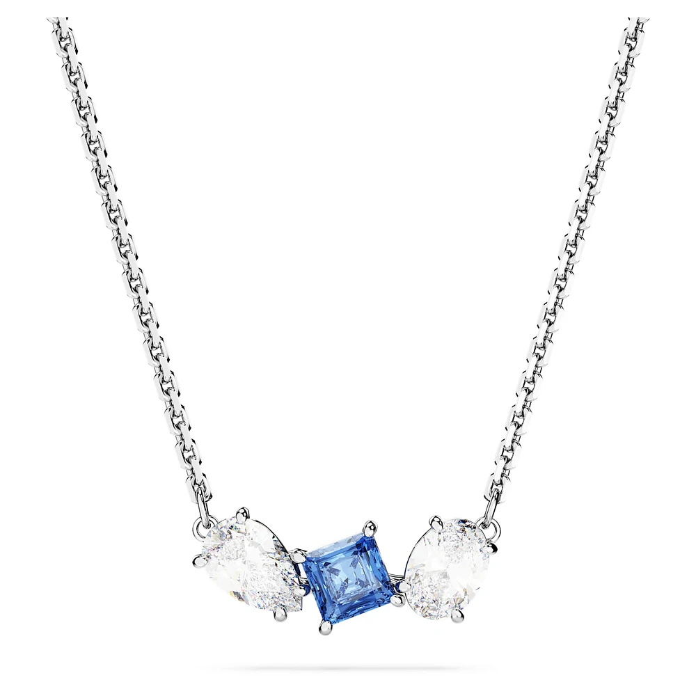 Mesmera pendant, Mixed cuts, Blue, Rhodium plated by SWAROVSKI