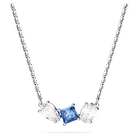 Mesmera pendant, Mixed cuts, Blue, Rhodium plated by SWAROVSKI