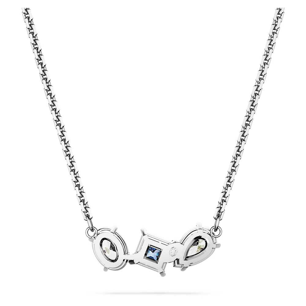 Mesmera pendant, Mixed cuts, Blue, Rhodium plated by SWAROVSKI