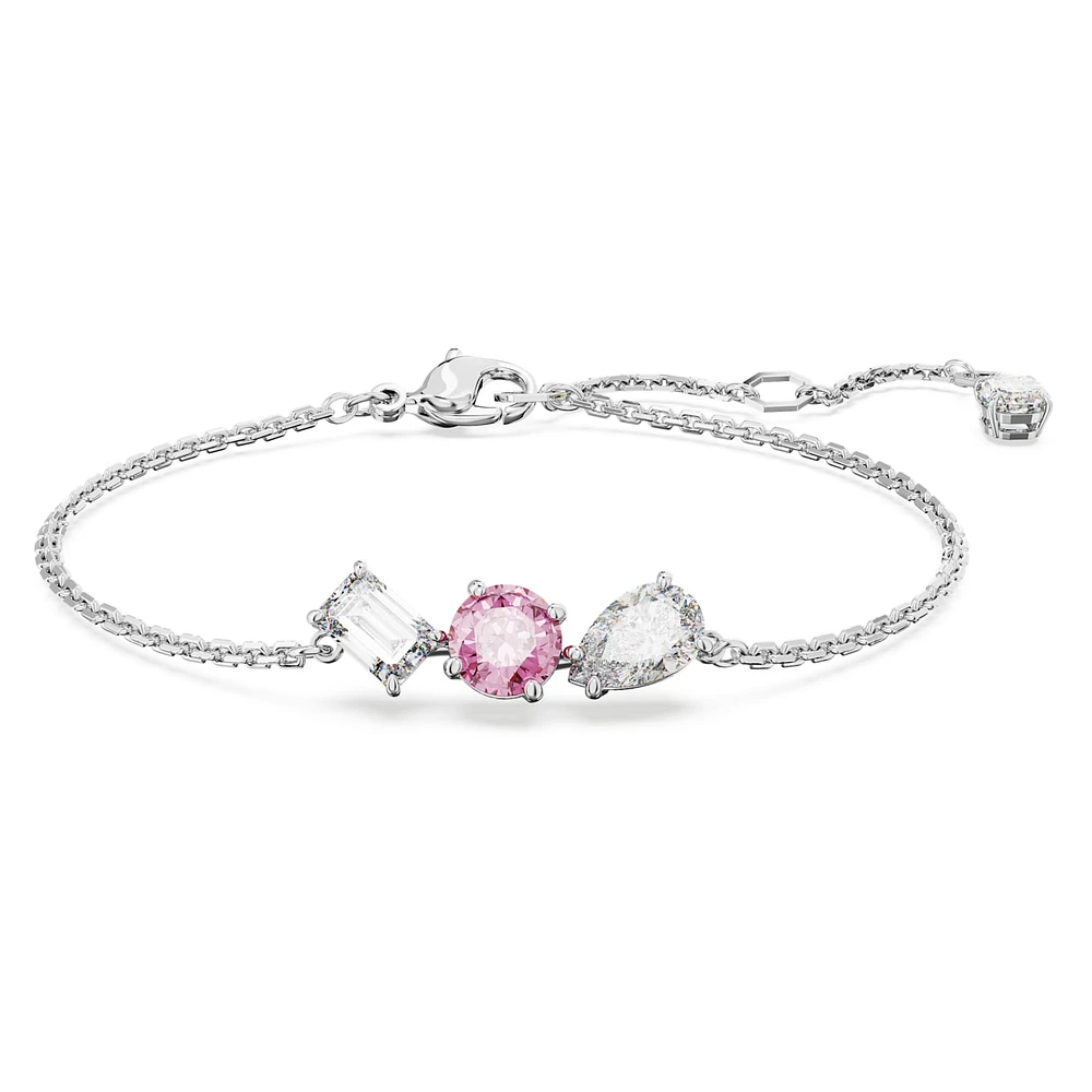 Mesmera bracelet, Mixed cuts, Pink, Rhodium plated by SWAROVSKI