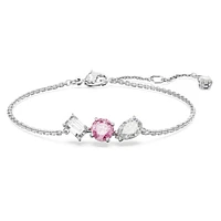 Mesmera bracelet, Mixed cuts, Pink, Rhodium plated by SWAROVSKI