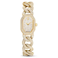 Dextera Chain watch, Swiss Made, Crystal bracelet, Gold tone, Gold-tone finish by SWAROVSKI
