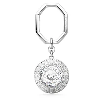 Key ring, Round cut, White, Rhodium plated by SWAROVSKI