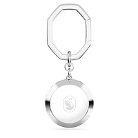 Key ring, Round cut, White, Rhodium plated by SWAROVSKI