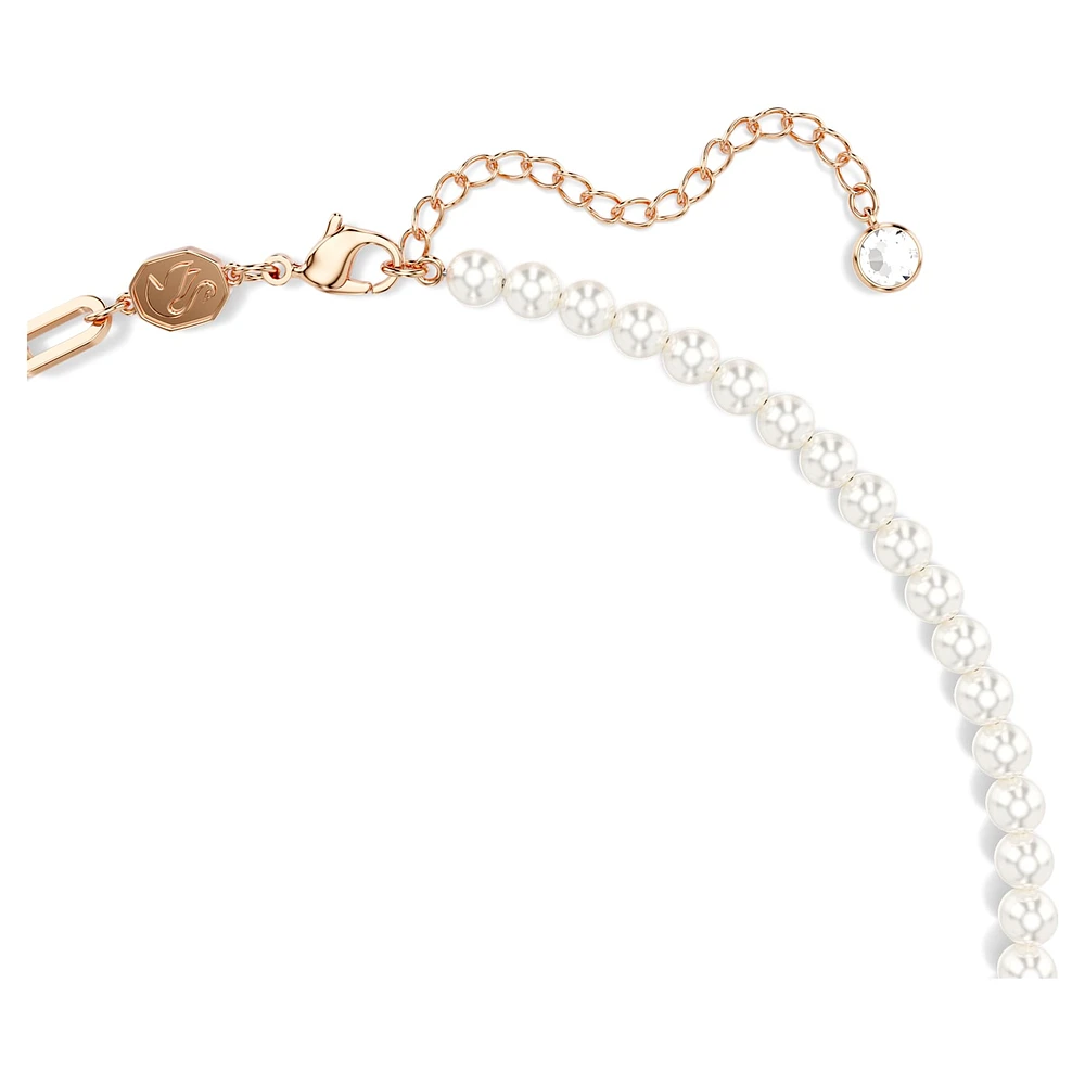 Teddy pendant, Crystal pearl, Bear, Pink, Rose gold-tone plated by SWAROVSKI