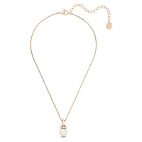 Originally pendant, Crystal pearl, White, Rose gold-tone plated by SWAROVSKI