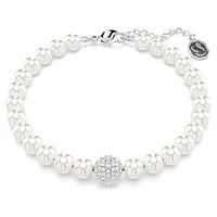 Swarovski Remix Collection strand, Crystal pearl, White, Rhodium plated by SWAROVSKI
