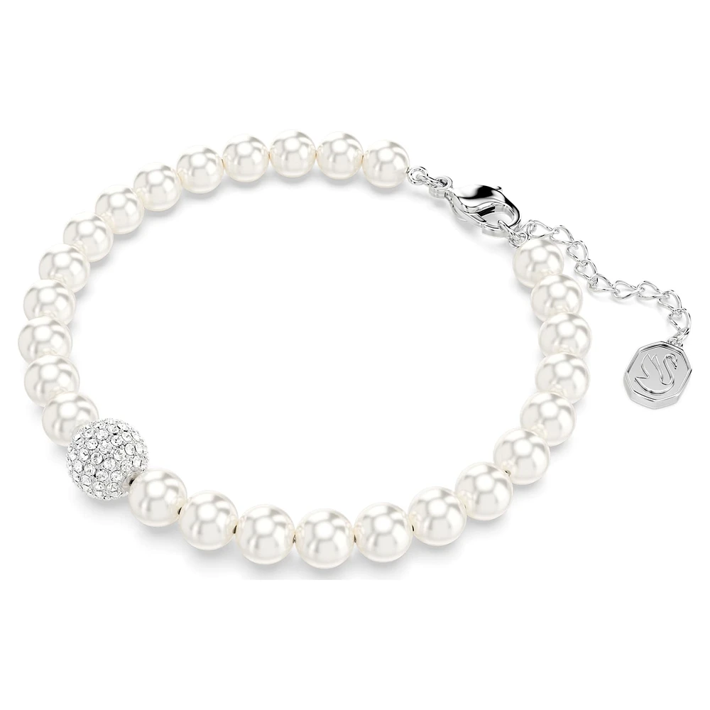 Swarovski Remix Collection strand, Crystal pearl, White, Rhodium plated by SWAROVSKI