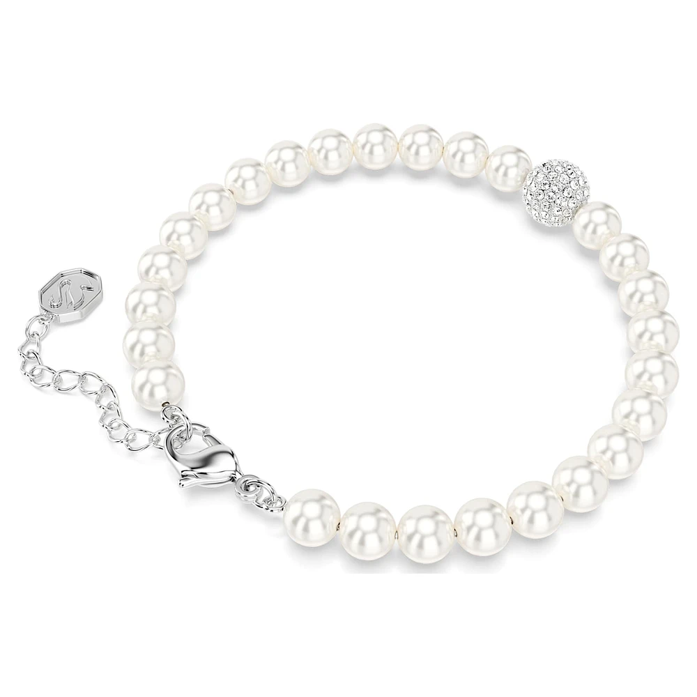 Swarovski Remix Collection strand, Crystal pearl, White, Rhodium plated by SWAROVSKI