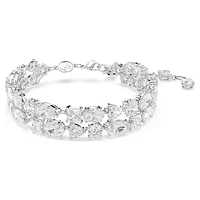 Mesmera bracelet, Mixed cuts, White, Rhodium plated by SWAROVSKI