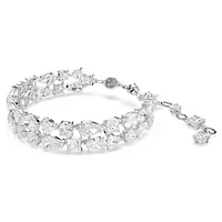 Mesmera bracelet, Mixed cuts, White, Rhodium plated by SWAROVSKI