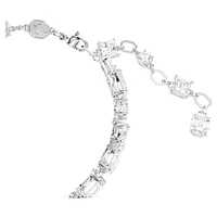 Mesmera bracelet, Mixed cuts, White, Rhodium plated by SWAROVSKI