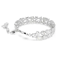 Mesmera bracelet, Mixed cuts, White, Rhodium plated by SWAROVSKI