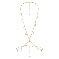 Imber body chain, Mixed cuts, White, Gold-tone plated by SWAROVSKI