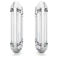 Lucent hoop earrings, Statement, Octagon shape, White by SWAROVSKI