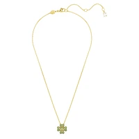 Idyllia pendant, Clover, Green, Gold-tone plated by SWAROVSKI