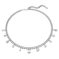 Dextera necklace, White, Rhodium plated by SWAROVSKI