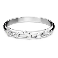 Dextera bangle, Mixed cuts, White, Rhodium plated by SWAROVSKI