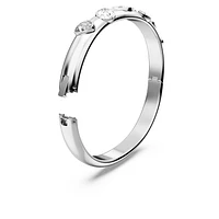 Dextera bangle, Mixed cuts, White, Rhodium plated by SWAROVSKI