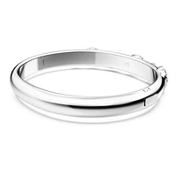 Dextera bangle, Mixed cuts, White, Rhodium plated by SWAROVSKI