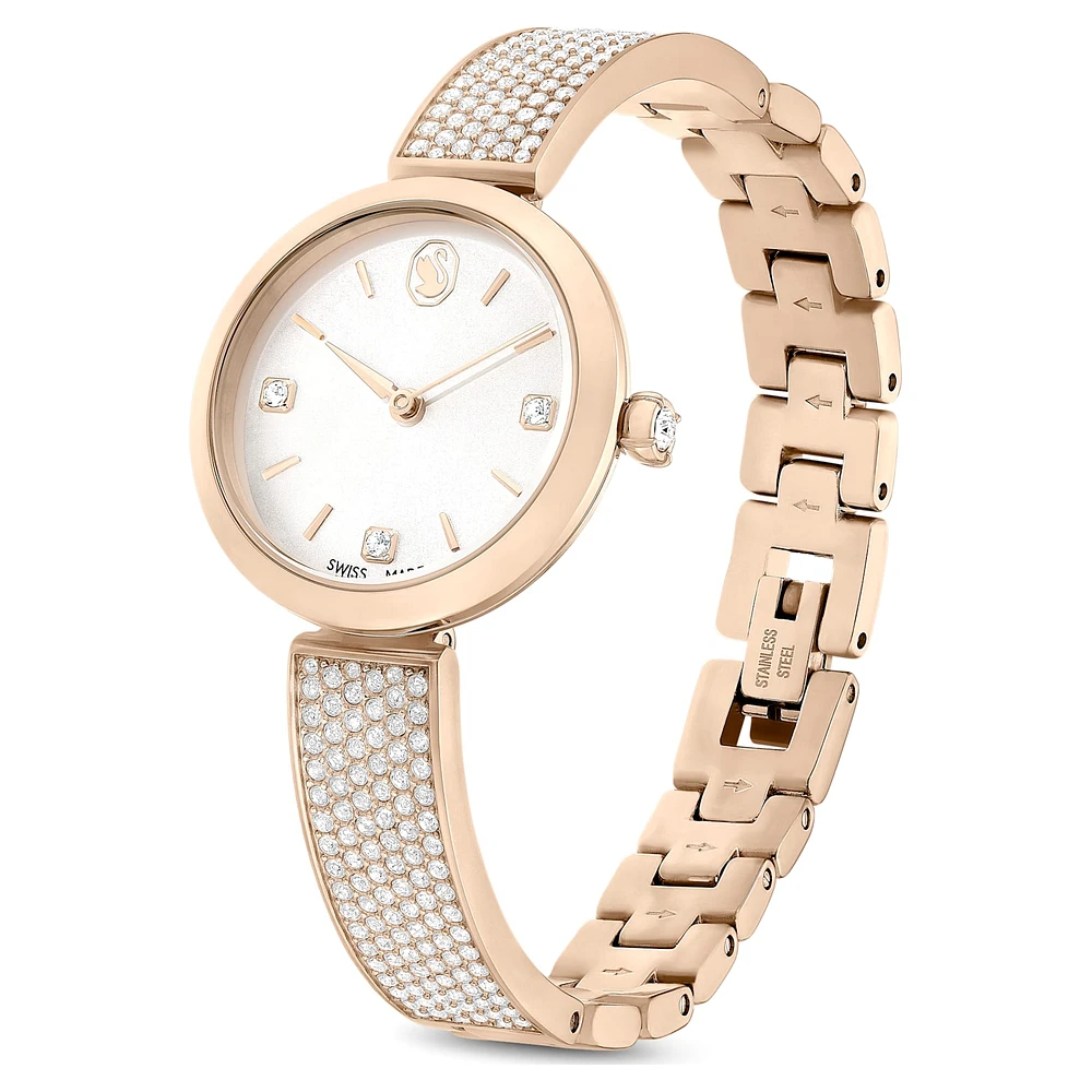 Illumina watch, Swiss Made, Metal bracelet, Gold tone