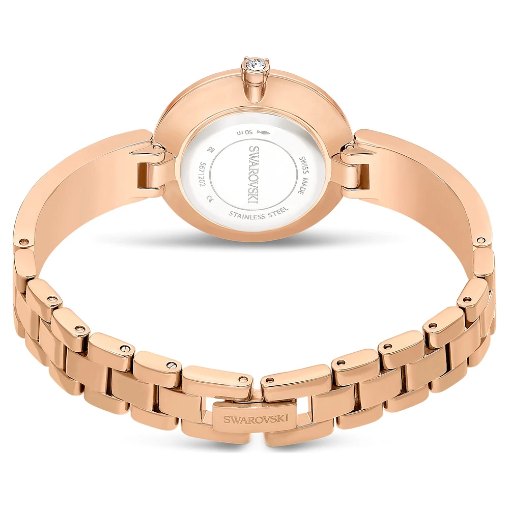Illumina watch, Swiss Made, Metal bracelet, Rose gold tone, Rose gold-tone finish by SWAROVSKI