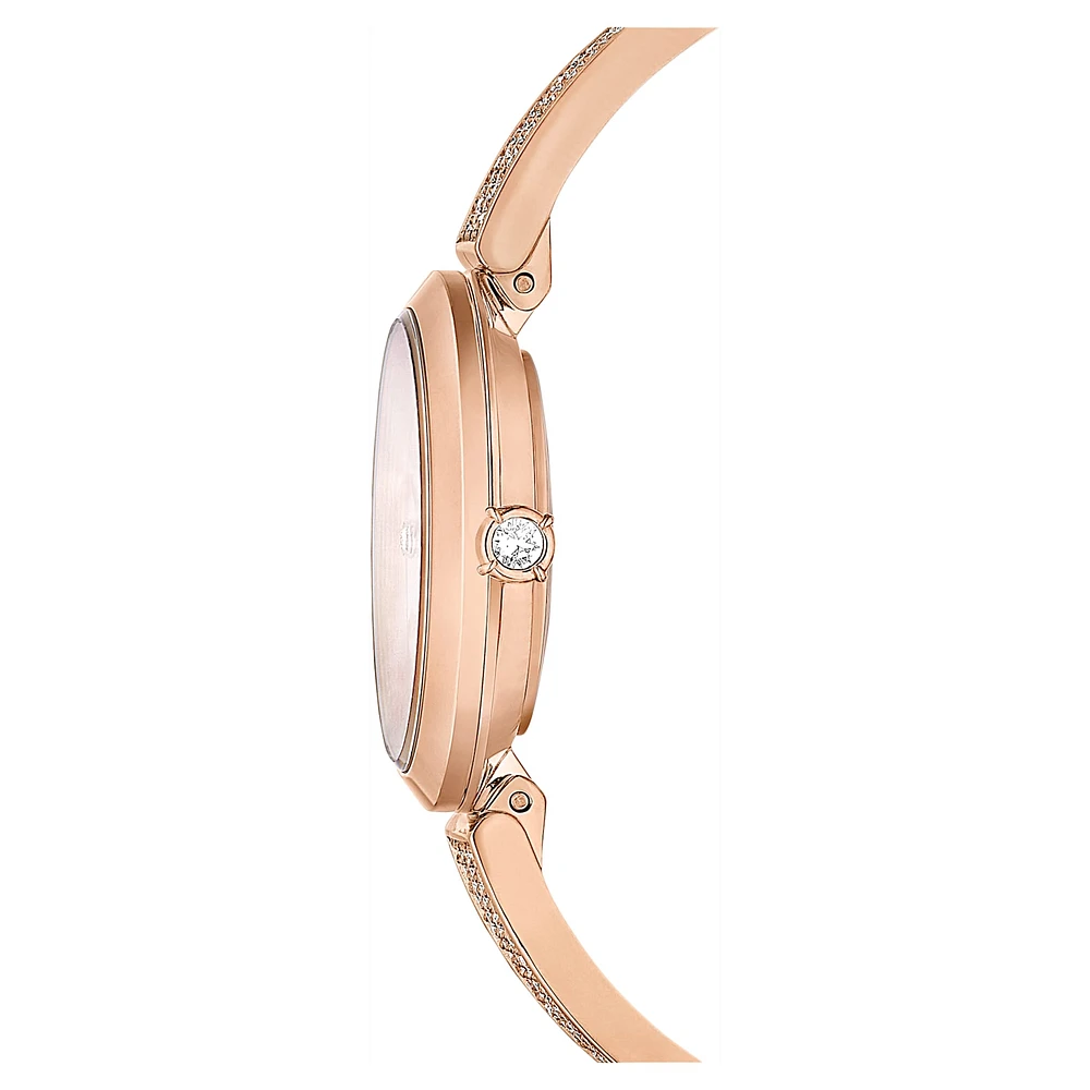 Illumina watch, Swiss Made, Metal bracelet, Rose gold tone, Rose gold-tone finish by SWAROVSKI